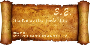 Stefanovits Emília névjegykártya