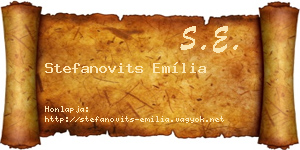 Stefanovits Emília névjegykártya